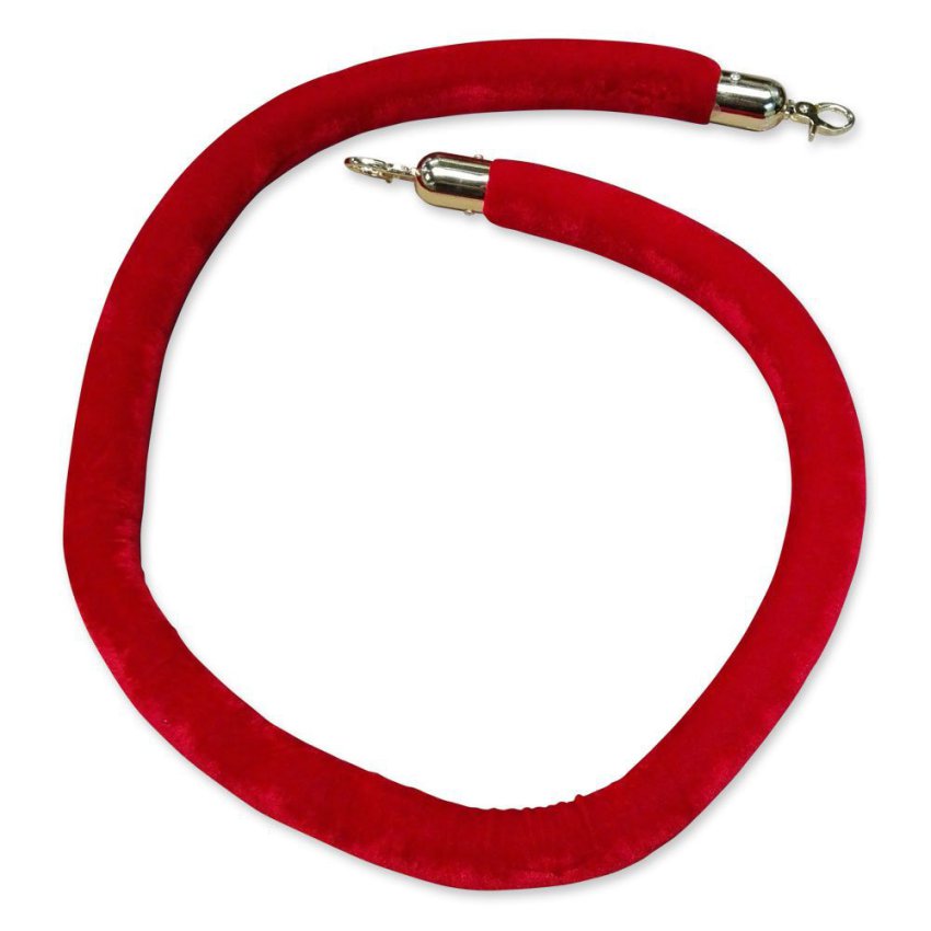 Red rope for golden post.