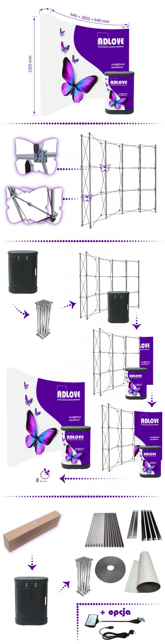 PopUp SET Wall 4x3 Curved