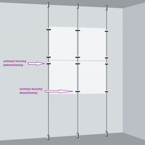 Systemy linkowe - zestaw sufit/podłoga